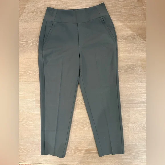 Athleta Endless High Rise Pants 2P Petite Dark Green Stretch Work Travel - Picture 5 of 16